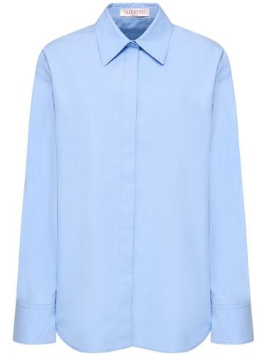 Camisa De Popelina De Algodón - VALENTINO - Modalova