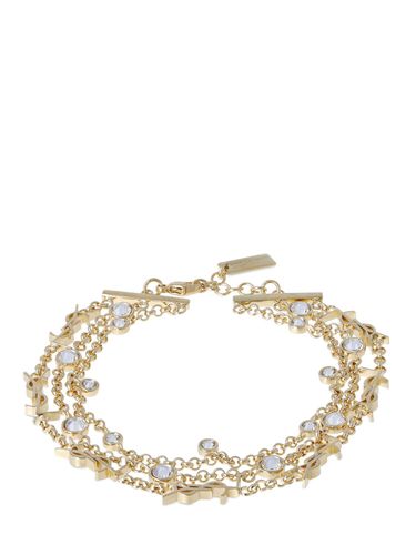 Ysl Crystal & Brass Bracelet - SAINT LAURENT - Modalova