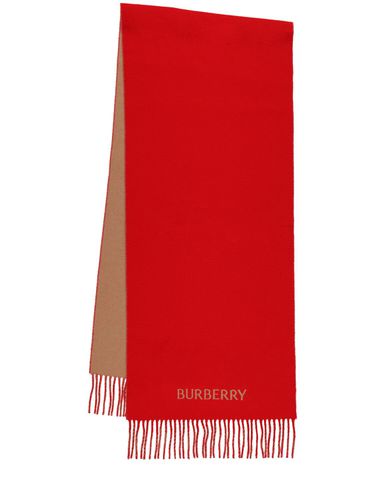 Sciarpa In Cashmere Bicolor Con Logo - BURBERRY - Modalova