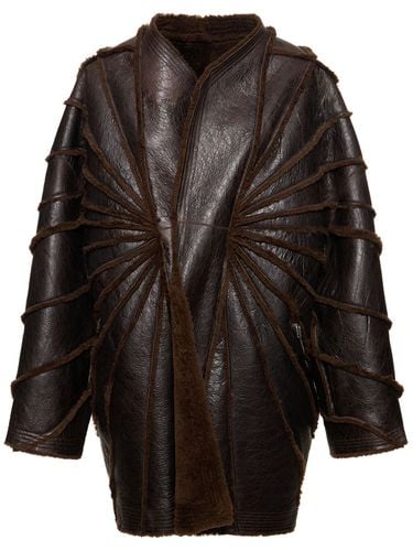 Reversible Shearling & Leather Overcoat - RICK OWENS - Modalova