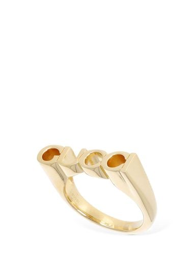 Gucci Lettering Brass Ring - GUCCI - Modalova