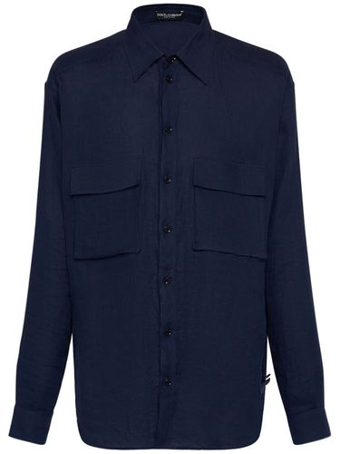 Camicia Oversize In Lino - DOLCE & GABBANA - Modalova