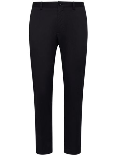 Pantaloni In Gabardina Di Cotone Stretch - DOLCE & GABBANA - Modalova