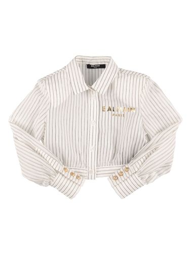 Camisa De Algodón Y Seda - BALMAIN - Modalova