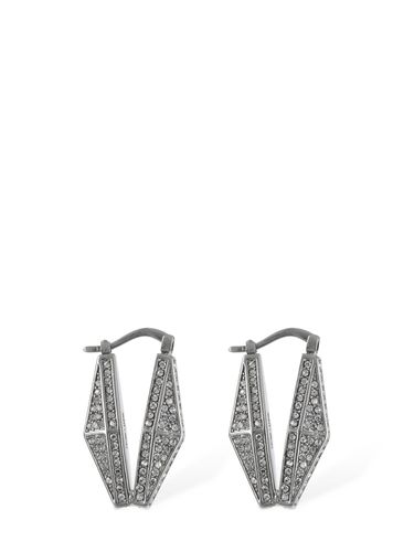 Diamond Effect Hoop Earrings - JIMMY CHOO - Modalova