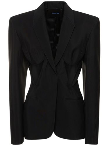 Viscose Twill Fitted Cutout Jacket - MUGLER - Modalova