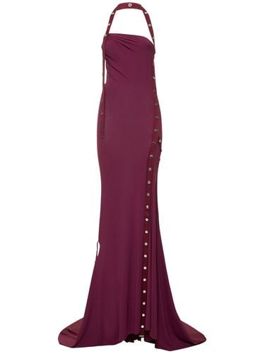 Stretch Jersey Halter Neck Long Dress - THE ATTICO - Modalova