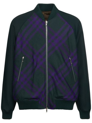 Chaqueta Bomber De Lana A Cuadros - BURBERRY - Modalova