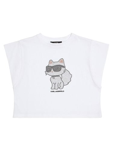 Camiseta De Jersey De Algodón Con Decoraciones - KARL LAGERFELD - Modalova