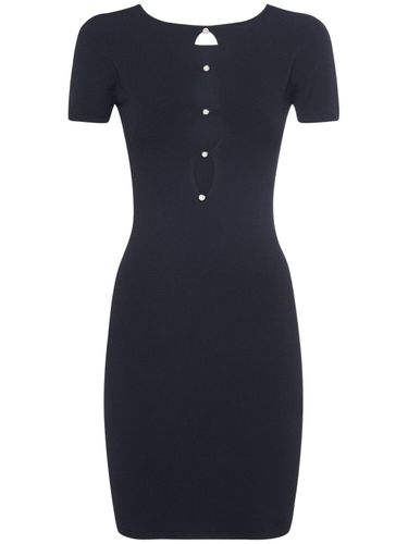 Viscose Blend Cutout Mini Dress W/pearls - DSQUARED2 - Modalova