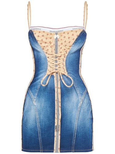 Vestido Corto De Denim - DSQUARED2 - Modalova