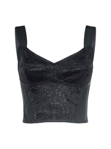 Top Corsetto In Raso E Pizzo - DOLCE & GABBANA - Modalova