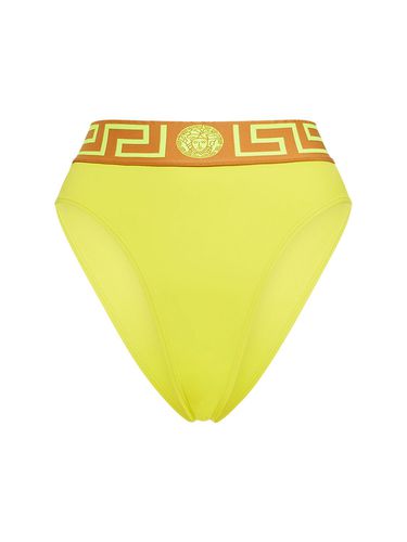 Greca Lycra High Rise Bikini Bottoms - VERSACE - Modalova