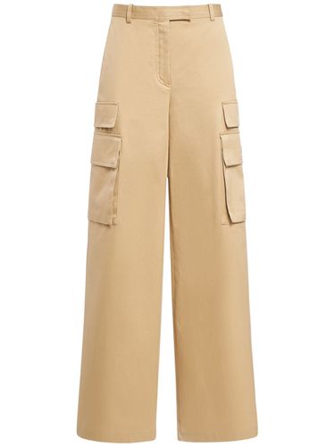 Pantalones Cargo De Gabardina De Algodón - VERSACE - Modalova