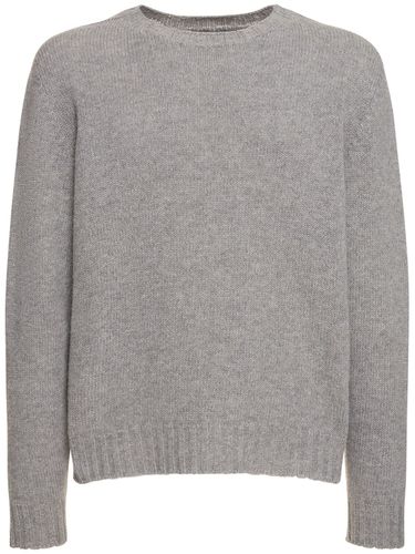 Curved Logo Wool Blend Sweater - PALM ANGELS - Modalova