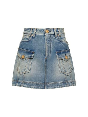 Trapez-minirock Aus Denim - BALMAIN - Modalova