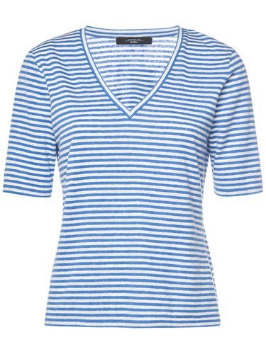 T-shirt Brunate In Jersey Di Lino Con Scollo A V - WEEKEND MAX MARA - Modalova