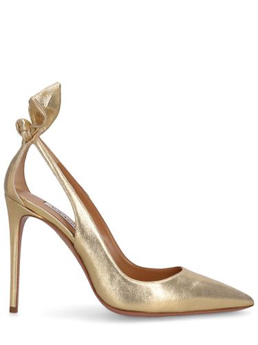 Mm Bow Tie Metallic Leather Pumps - AQUAZZURA - Modalova