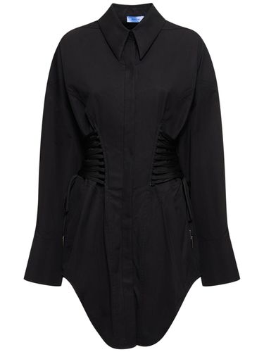 Cotton Poplin Mini Shirt Dress - MUGLER - Modalova