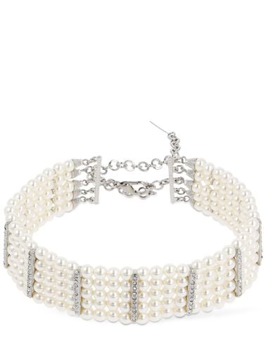 Faux Pearl & Crystal Choker - ALESSANDRA RICH - Modalova