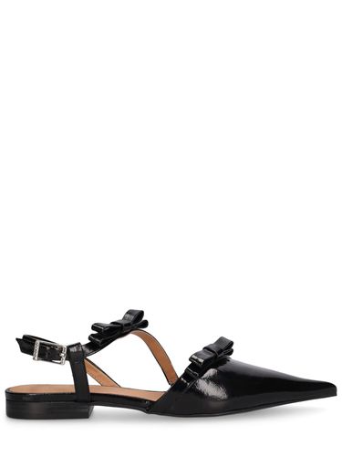 Mm Multi-bow Faux Leather Flats - GANNI - Modalova