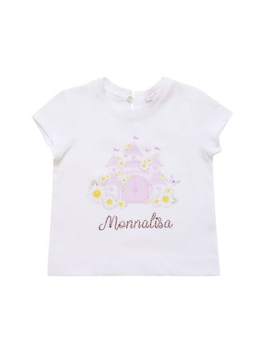 Camiseta De Jersey De Algodón Estampada - MONNALISA - Modalova