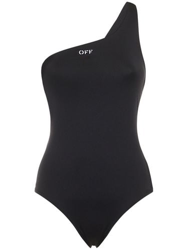 Off Stamp Lycra One-piece Swimsuit - OFF-WHITE - Modalova