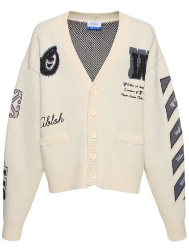 Cardigan Varsity De Lana - OFF-WHITE - Modalova