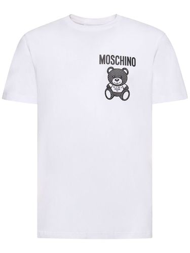 Teddy Print Organic Cotton T-shirt - MOSCHINO - Modalova