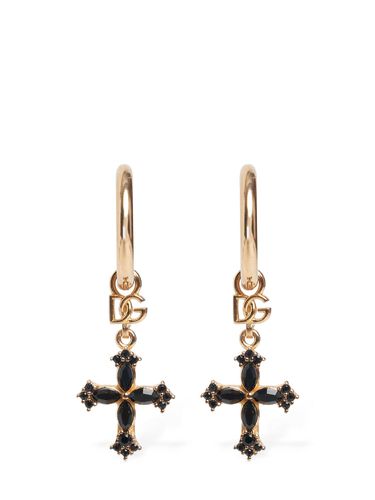 Pendientes De Aro Con Cruz - DOLCE & GABBANA - Modalova