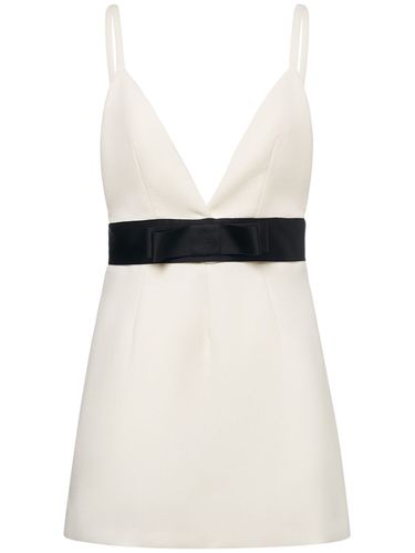 Wool Blend Mini Dress W/ Bow - DOLCE & GABBANA - Modalova