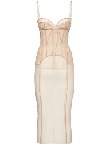 Vestito Midi In Tulle Stretch - DOLCE & GABBANA - Modalova