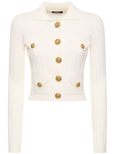 Gerippte Strickjacke - BALMAIN - Modalova