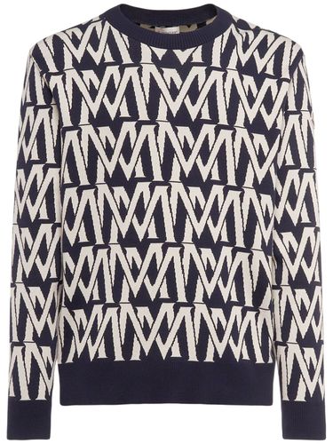 Logo Pattern Cotton Blend Sweater - MONCLER - Modalova