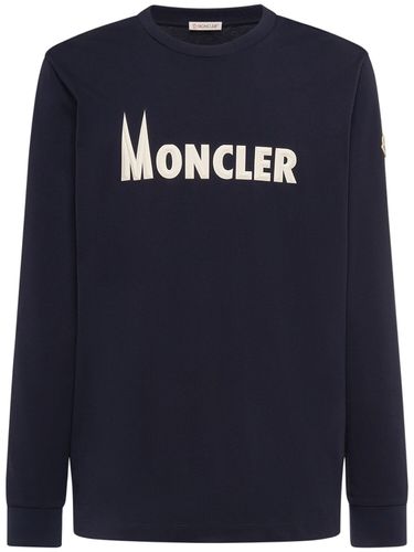 Felpa In Jersey Di Cotone Con Logo - MONCLER - Modalova