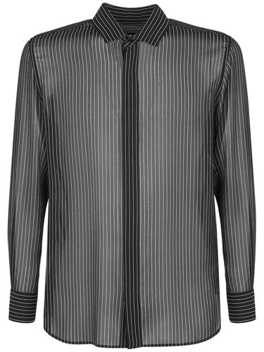 Camicia In Seta Georgette - SAINT LAURENT - Modalova