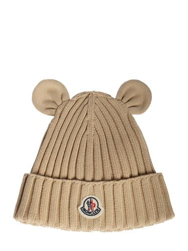 Gorro Beanie De Punto De Algodón - MONCLER - Modalova