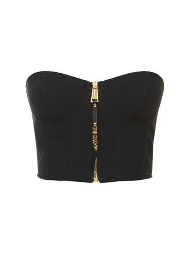 Crop Top In Raso Envers Di Viscosa - MOSCHINO - Modalova