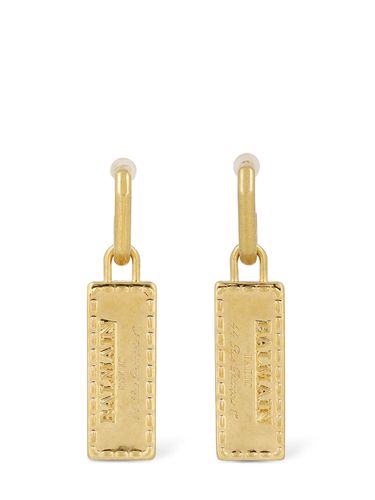 Signature Tubular Brass Earrings - BALMAIN - Modalova