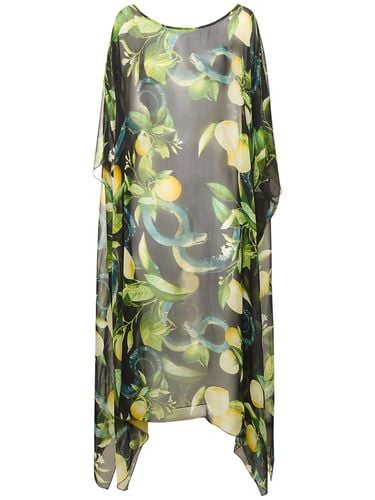 Printed Silk Chiffon Caftan Dress - ROBERTO CAVALLI - Modalova