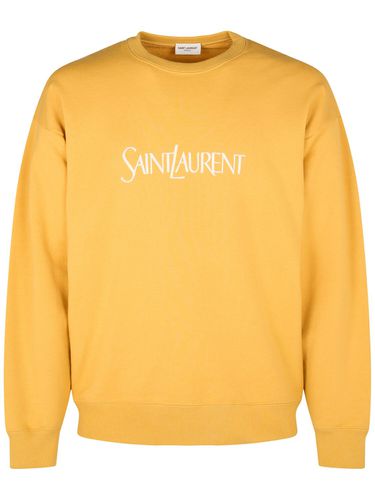 Besticktes Sweatshirt Aus Baumwolle Mit Vintage - SAINT LAURENT - Modalova