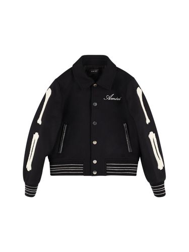 Chaqueta Bomber De Mezcla De Lana Con Logo - AMIRI - Modalova