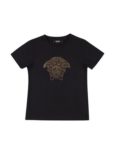 Camiseta De Algodón Jersey - VERSACE - Modalova