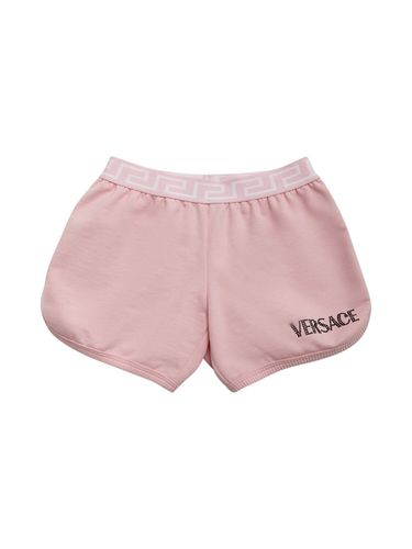 Shorts De Algodón Jersey - VERSACE - Modalova