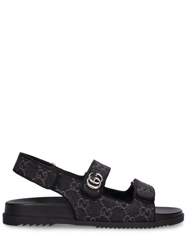 Mm Double Gg Denim Sandals - GUCCI - Modalova