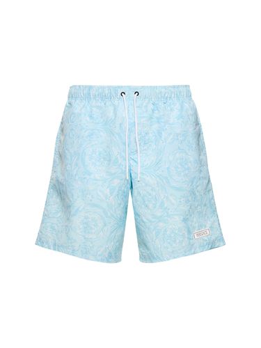 Badeshorts Aus Bedrucktem Nylon „barocco“ - VERSACE - Modalova