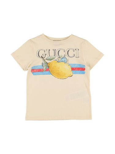 Camiseta De Algodón Jersey - GUCCI - Modalova