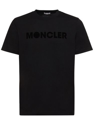 Logo Cotton Jersey T-shirt - MONCLER - Modalova