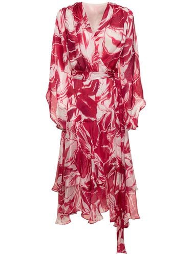 Juniper Printed Silk Midi Wrap Dress - COSTARELLOS - Modalova