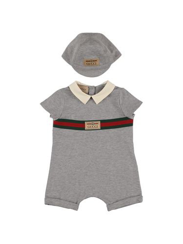 Pelele Y Gorrito De Algodón - GUCCI - Modalova